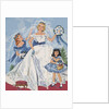 Paper Dolls of Bride with Flower Girls by Anonymous