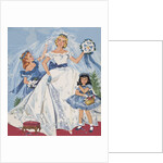 Paper Dolls of Bride with Flower Girls by Anonymous