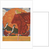 Magazine Illustration of Woman Running with Two Dogs by Anonymous