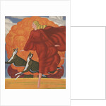 Magazine Illustration of Woman Running with Two Dogs by Anonymous