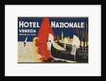Hotel Nazionale Venezia Luggage Label by Anonymous