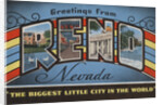 Greetings from Reno Nevada Postcard by Anonymous