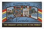 Greetings from Reno Nevada Postcard by Anonymous