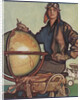Illustration of Female Aviator and Globe by Anonymous
