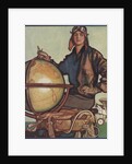 Illustration of Female Aviator and Globe by Anonymous