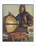 Illustration of Female Aviator and Globe by Anonymous