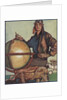 Illustration of Female Aviator and Globe by Anonymous