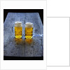 Two Glass Mugs of Beer on Table by Anonymous
