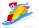 Boy Sledding by Anonymous