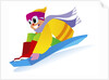 Boy Sledding by Anonymous