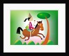 Girl riding a horse by Anonymous