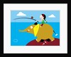 Girl fishing from friendly elephant's back by Anonymous