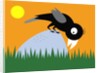Crow on a rock by Anonymous