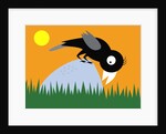 Crow on a rock by Anonymous