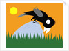 Crow on a rock by Anonymous