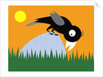 Crow on a rock by Anonymous
