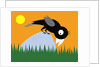 Crow on a rock by Anonymous