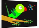 Parrot and dragonfly by Anonymous