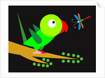 Parrot and dragonfly by Anonymous