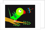 Parrot and dragonfly by Anonymous