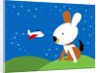 Large rabbit watching small airplane by Anonymous