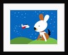 Large rabbit watching small airplane by Anonymous