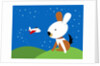 Large rabbit watching small airplane by Anonymous