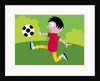 Boy kicking soccer ball by Anonymous