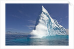 Pointy Blue Iceberg Sculpted by Waves by Anonymous