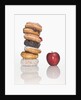 Stack of Donuts and One Apple by Anonymous