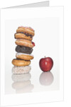 Stack of Donuts and One Apple by Anonymous