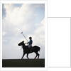 Polo player riding polo pony by Anonymous