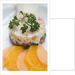 Crab and tropical fruit timbale with endive, melon and orange at The Sugar Mill, Tortola, British Virgin Islands by Anonymous