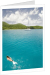 Woman Snorkeling in Hawksnest Bay at St. John Island by Anonymous