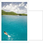 Woman Snorkeling in Hawksnest Bay at St. John Island by Anonymous