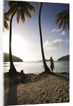 Woman Standing on Beach on Maho Bay by Anonymous