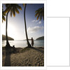Woman Standing on Beach on Maho Bay by Anonymous