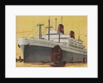 Illustration of Ocean Liner in Asian Port by Anonymous