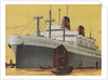 Illustration of Ocean Liner in Asian Port by Anonymous