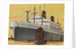 Illustration of Ocean Liner in Asian Port by Anonymous