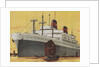 Illustration of Ocean Liner in Asian Port by Anonymous