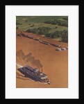 Illustration of Riverboat on Mississippi River by Anonymous