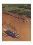 Illustration of Riverboat on Mississippi River by Anonymous