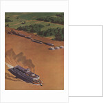 Illustration of Riverboat on Mississippi River by Anonymous