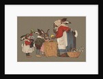 Postcard of Mother Rabbit with Easter Eggs by Anonymous