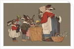 Postcard of Mother Rabbit with Easter Eggs by Anonymous
