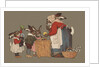 Postcard of Mother Rabbit with Easter Eggs by Anonymous