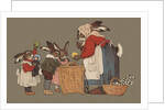 Postcard of Mother Rabbit with Easter Eggs by Anonymous