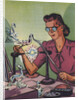 Illustration of Woman Sculpting Glass by Anonymous