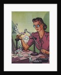 Illustration of Woman Sculpting Glass by Anonymous